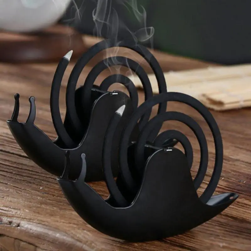 

1PC Snails Mosquito Coil Holder With Tray Nordic Style Spiral Summer Day Iron Mosquito Repellent Incenses Rack Plate Home Decor