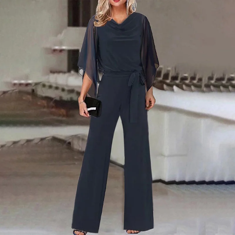 Sexy Slim High Waist Trousers Romper Women Elegant Commute Casual Jumpsuits Fashion Solid Color Lace-Up Patchwork Long Jumpsuit
Sexy Slim High Waist Trousers Romper Women Elegant Commute Casual Jumpsuits Fashion Solid Color Lace-Up Patchwork Long Jumpsuit