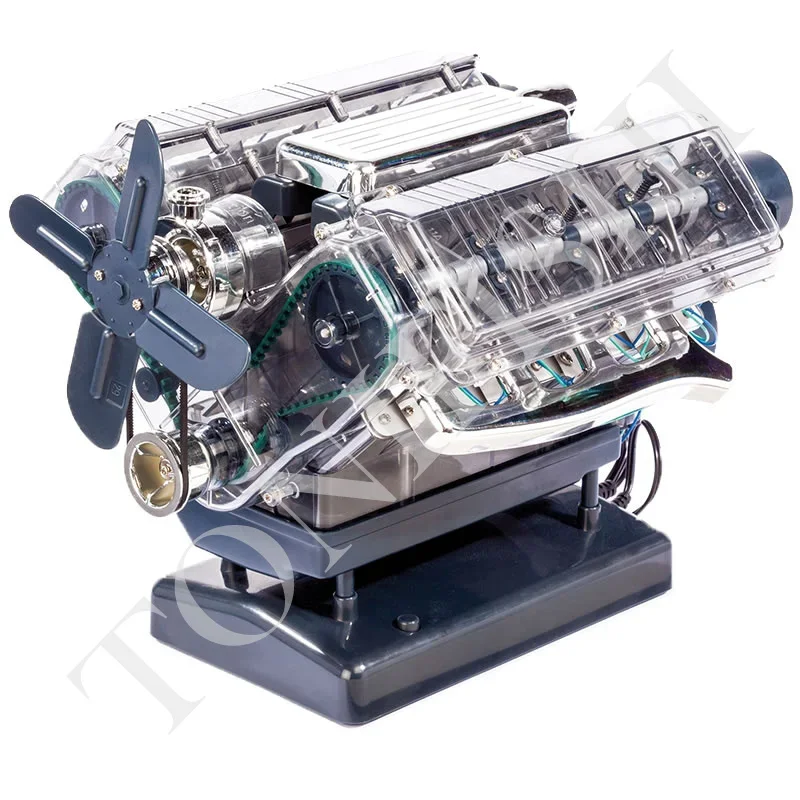 

Mini Engine Model, V8 Simulation Eight-cylinder Engine, DIY Assembled Toy Car Model Engine