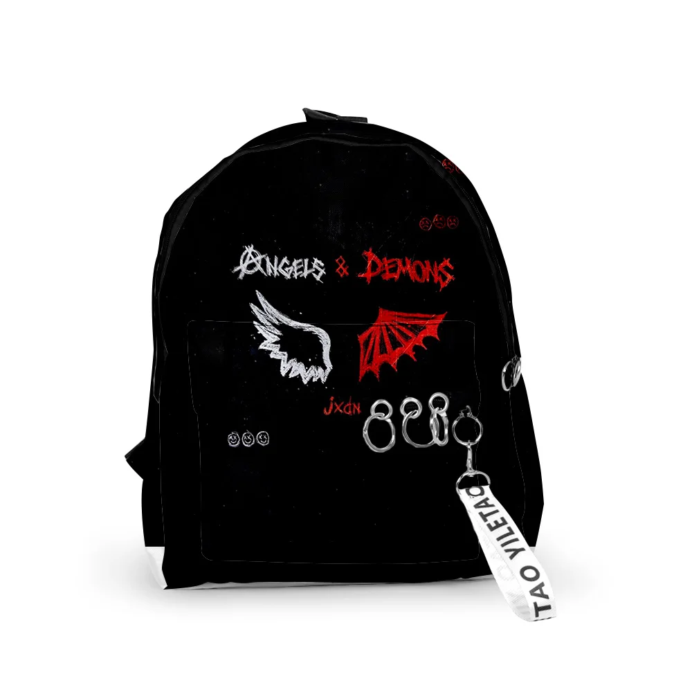 Рюкзак с мультяшным ангелом и демоном JADEN HOSSLER, школьные ранцы для мальчиков и девочек, брелки с 3D принтом, водонепроницаемые милые маленькие рюкзаки из ткани Оксфорд