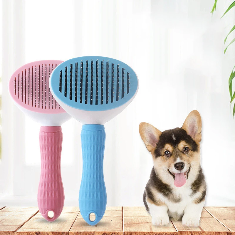 

Pet Hair Remove Comb Cat Slicker Brush Self-cleaning Grooming Dog Massage Brushes Fleas Removal Floating Hair Beauty Accessories