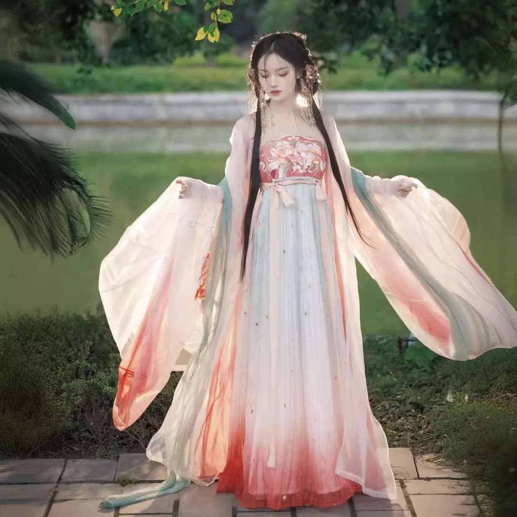 

Hanfu Chinese ancient Tang Dynasty traditional costume female cosplay costume summer large-sleeved fairy loose suit