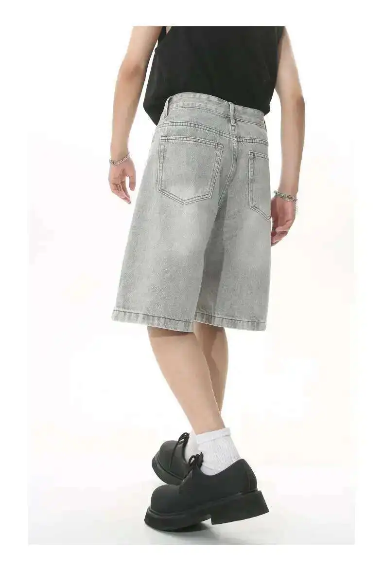 IEFB Summer Men's Casual Jeans Shorts Loose Mid High Waist Fashion Knee Lenght Denim Short Pants Vintage Male New Korean 9A8588 75 S3423942234c04b51b73d165e34a5059bj