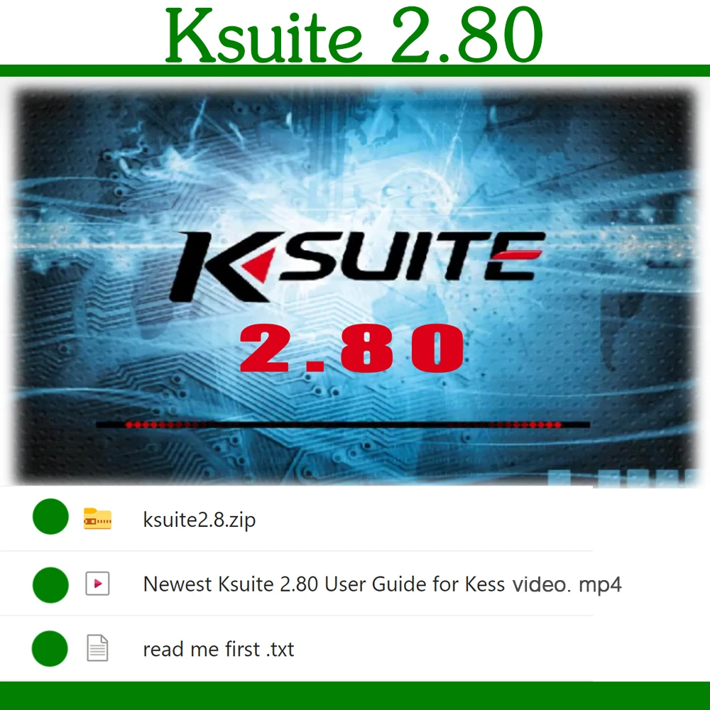 

Ksuite 2.80 Newest software work with K E S S V2 V5.017 for Cars/Trucks/Bikes/Tractros optimized running speed improved wake up