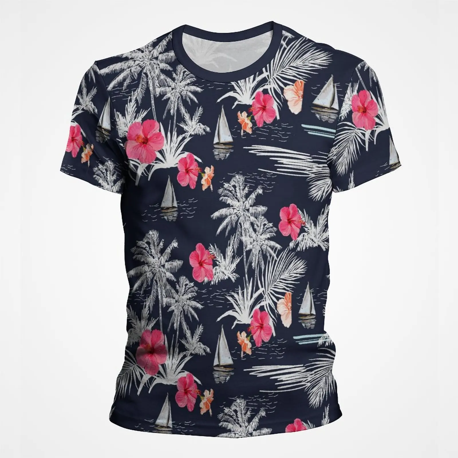 

Summer Hawaiian Mens Tshirt Seaside Vacation Tropical Rainforest Coconut Tree Graphic T Shirts Men 3d Print Streetwear Tee Tops