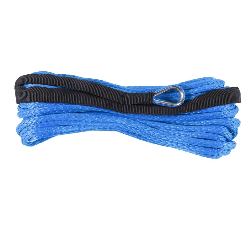 

2Pcs 3/16 Inch X 50 Inch 7700 Lbs Synthetic Winch Line Cable Rope With Protection Sleeve For ATV UTV (Blue)