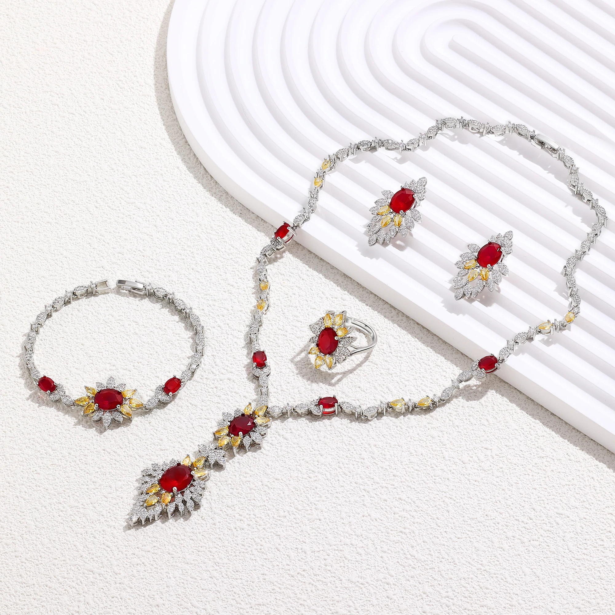 2024 Hot selling 4-piece Super Luxury Cubic Zirconia Bridal Wedding Jewelry Set Dubai Saudi Jewelry Set
2024 Hot selling 4-piece Super Luxury Cubic Zirconia Bridal Wedding Jewelry Set Dubai Saudi Jewelry Set