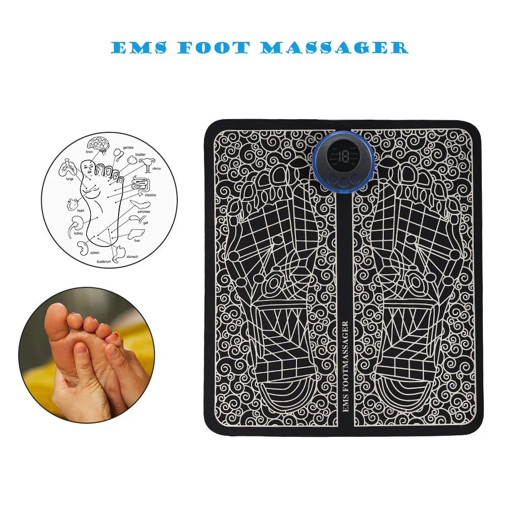 

EMS Electric Foot Massager Pad Portable USB Home Use Pedicure Foot Massager Mat Improve Blood Circulation Relief Pain Relax Feet