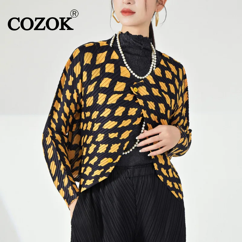 COZOK Printed Coat Temperament Women's All-match Long Sleeve Pleated Single Button V-Neck Jacket 2024 Spring Stylish WT949
COZOK Printed Coat Temperament Women's All-match Long Sleeve Pleated Single Button V-Neck Jacket 2024 Spring Stylish WT949