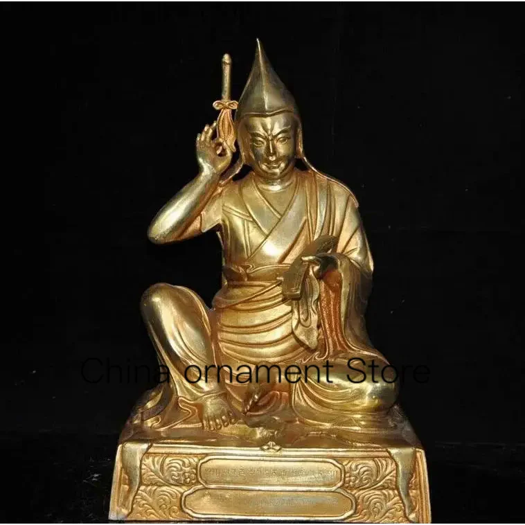11"Tibetan temple bronze 24k gold Gilt Tsongkhapa Master Shamanism Buddha Statue
11"Tibetan temple bronze 24k gold Gilt Tsongkhapa Master Shamanism Buddha Statue