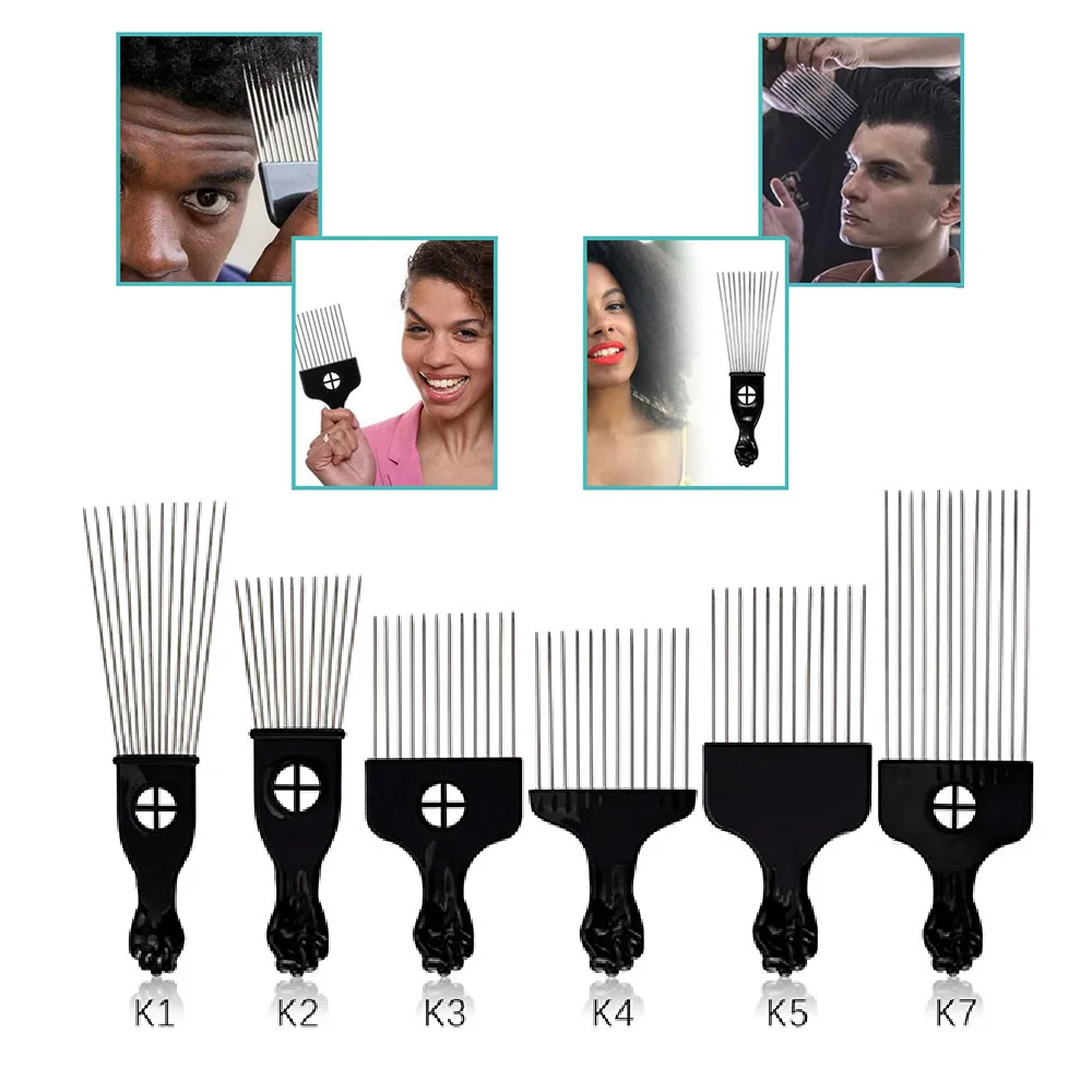

AliLeader Metal Picks for Afro Hair Hair Picks for Women and Men Afro Combs Hair Comb for Straight Curly Hair Styling