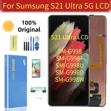 Écran LCD Super AMOLED d'origine de 6,8 pouces pour Samsung Galaxy S21 Ultra 5G G998 G998D remplacement de l'assemblage de l'écran tactile LCD=