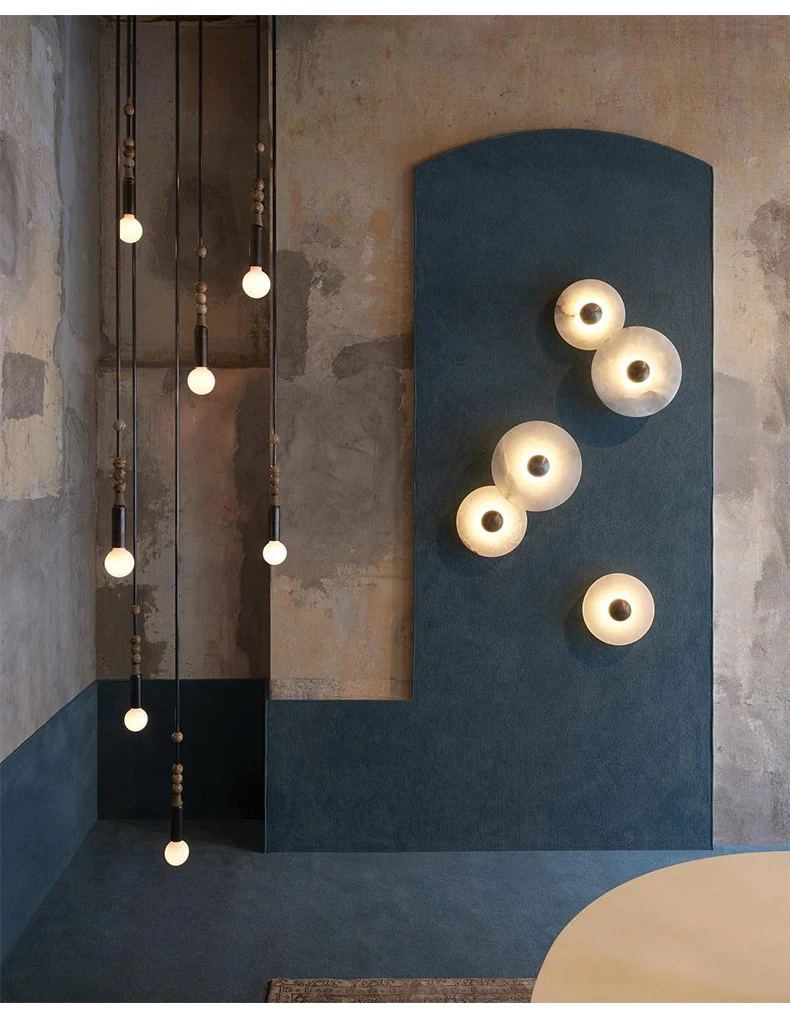 Natural Marble LED Wall Lamp Round Shape Gold Metal Free Collocation Lighting For Living Room Bedroom Aisle Tv Background Sconce Natural Marble LED Wall Lamp Round Shape Gold Metal Free Collocation Lighting For Living Room Bedroom Aisle Tv Background Sconce