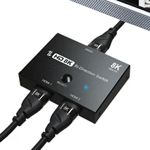 8k Two-Way Switcher Ultra HD Bidirectional Splitter HD Multimedia Interface Switcher Selector Switch Between Source And Display 8k Two-Way Switcher Ultra HD Bidirectional Splitter HD Multimedia Interface Switcher Selector Switch Between Source And Display