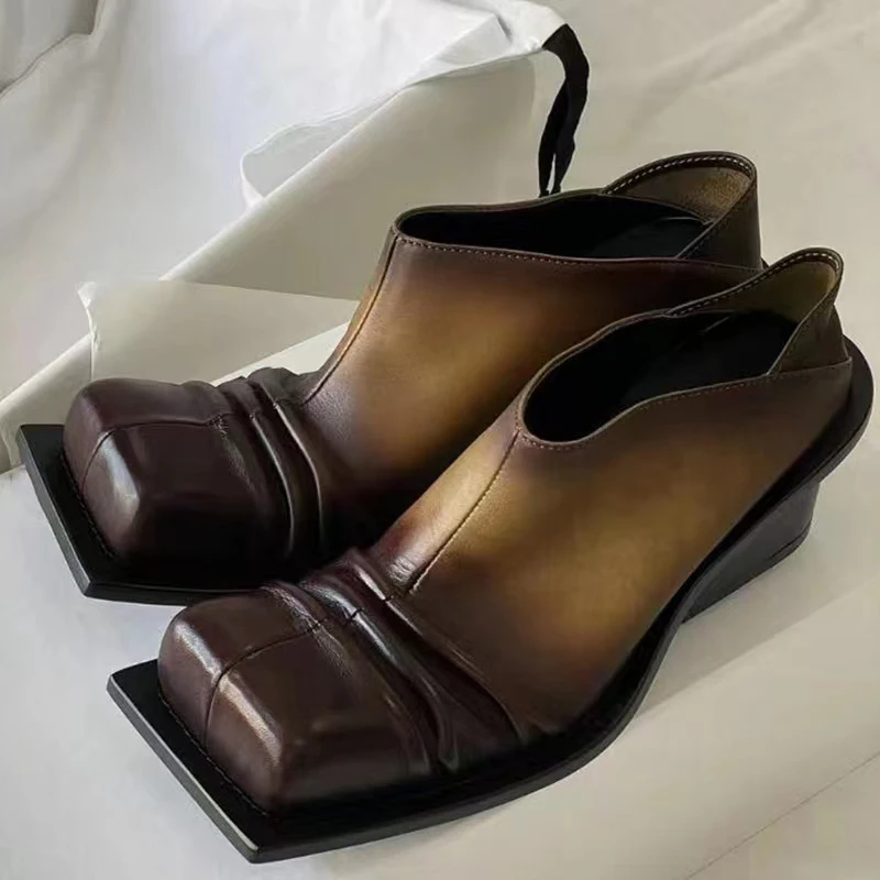 Pleated Leather Shoes Women 2023 Spring New Retro Square Head Mixed Colors Slip-On Shoe Thick Heel Mary Jane Single Shoes Female
Pleated Leather Shoes Women 2023 Spring New Retro Square Head Mixed Colors Slip-On Shoe Thick Heel Mary Jane Single Shoes Female