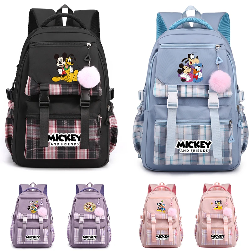 

Mickey Mouse Backpack Girl Boy Children Knapsack Women Anime Bookbag Student Teenage Minnie Schoolbags Donald Duck Bag Rucksack