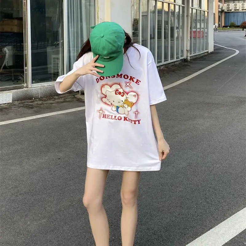 Sanrio Kawaii Hello Kitty Cute Cartoon T-Shirt Short-Sleeved Female Kt Cat Top Summer Girl Gift
Sanrio Kawaii Hello Kitty Cute Cartoon T-Shirt Short-Sleeved Female Kt Cat Top Summer Girl Gift