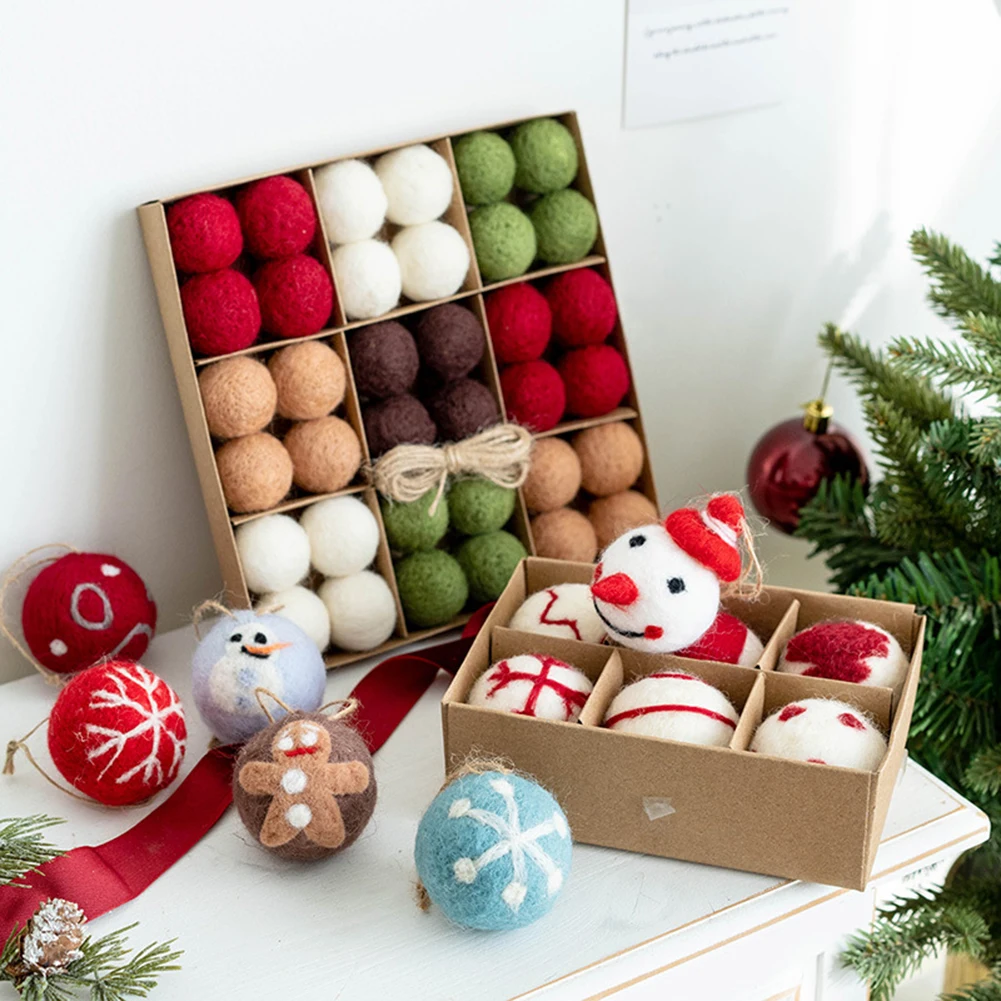 6/36pc/box Wool Felt Balls Xmas Tree Ornament Hanging Pendant Christmas Decoration For Home Decor New Year Gift Party Supplies
6/36pc/box Wool Felt Balls Xmas Tree Ornament Hanging Pendant Christmas Decoration For Home Decor New Year Gift Party Supplies