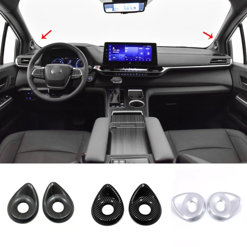 

For Toyota Sienna 2021 2022 Interior window side Front A-pillar Audio Speaker Loudspeaker Horn Decoration Cover Sticker Trim