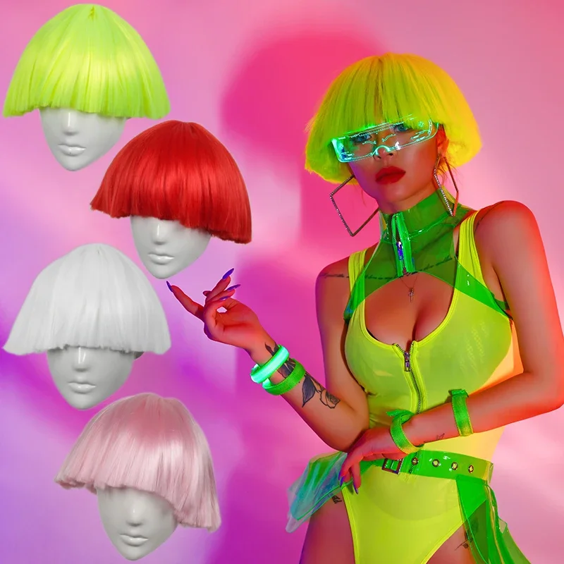 High Quality Nightclub Bar Stage Rave Clothes Yellow Wig Broom Short Hair Mushroom Head Wig Cosplay Party Accessories Costume
High Quality Nightclub Bar Stage Rave Clothes Yellow Wig Broom Short Hair Mushroom Head Wig Cosplay Party Accessories Costume