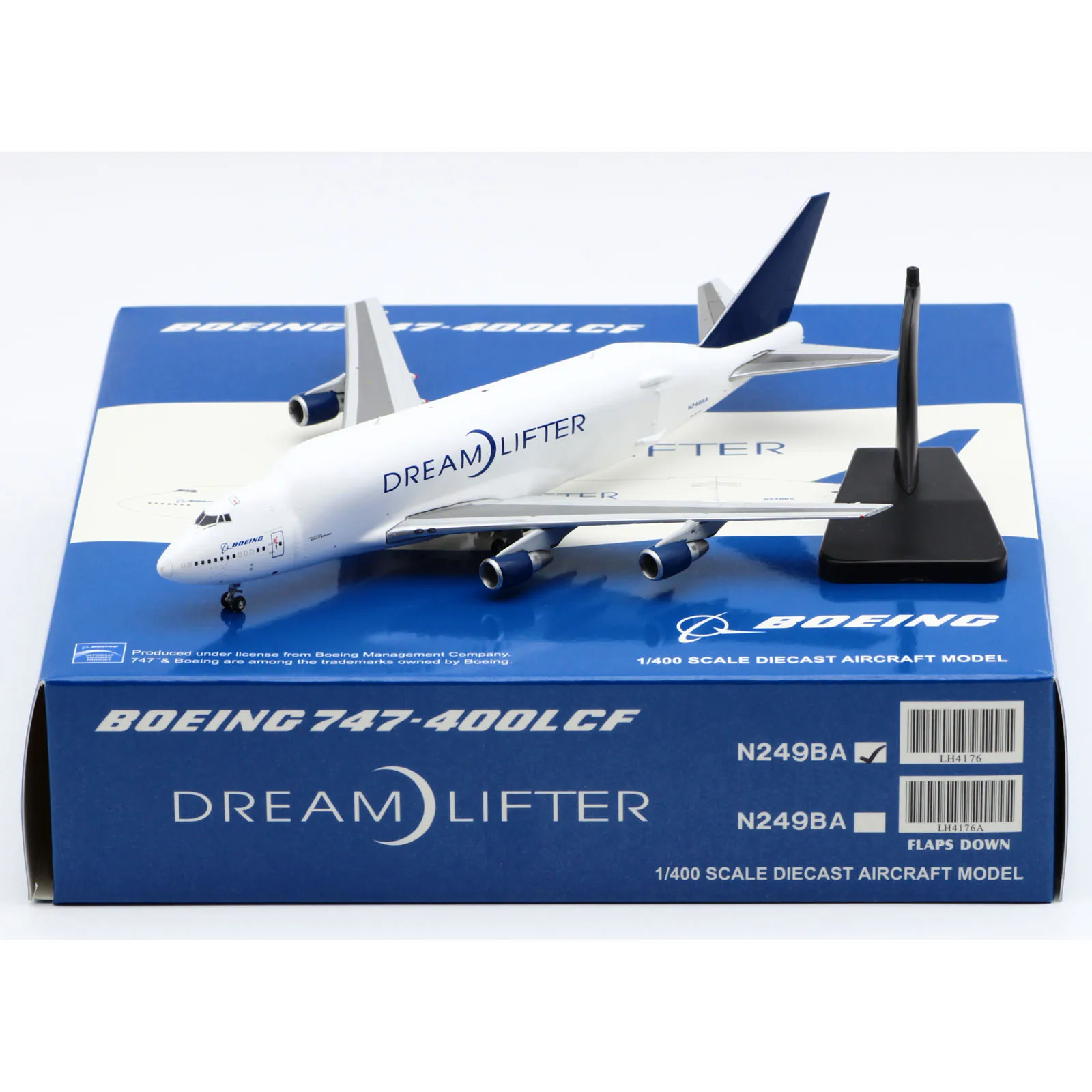 Коллекционная модель самолета LH4176, модель модели 1:400 Боинга, «Dreamlifter», модель самолета под давлением N249BA с подставкой
Коллекционная модель самолета LH4176, модель модели 1:400 Боинга, «Dreamlifter», модель самолета под давлением N249BA с подставкой