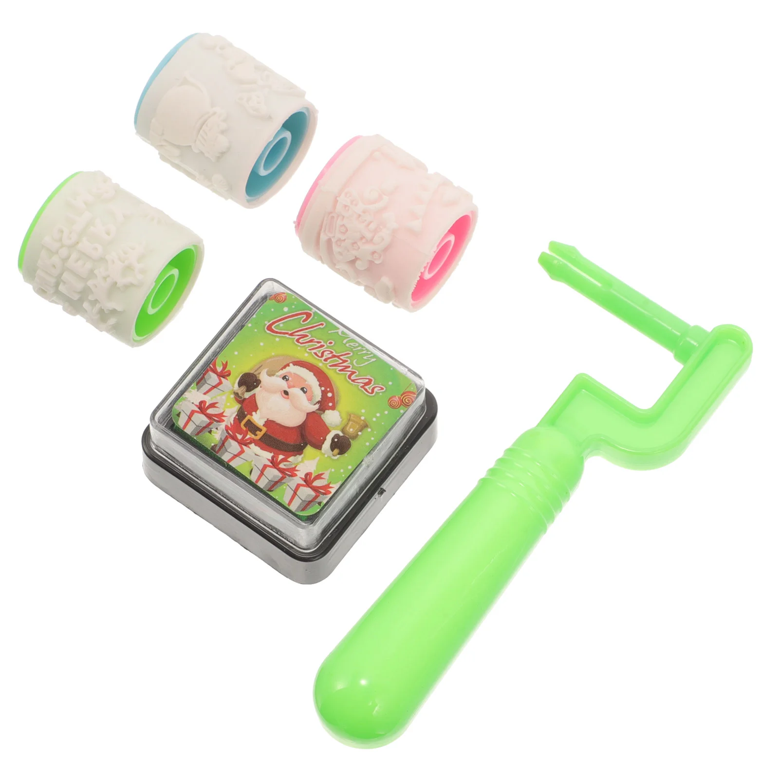 

Christmas Stamps Rollers Set Cute Nutcracker Kids Self-Ink Stampers Diy Card Christmas Party Favors Stocking Stuffers Kids