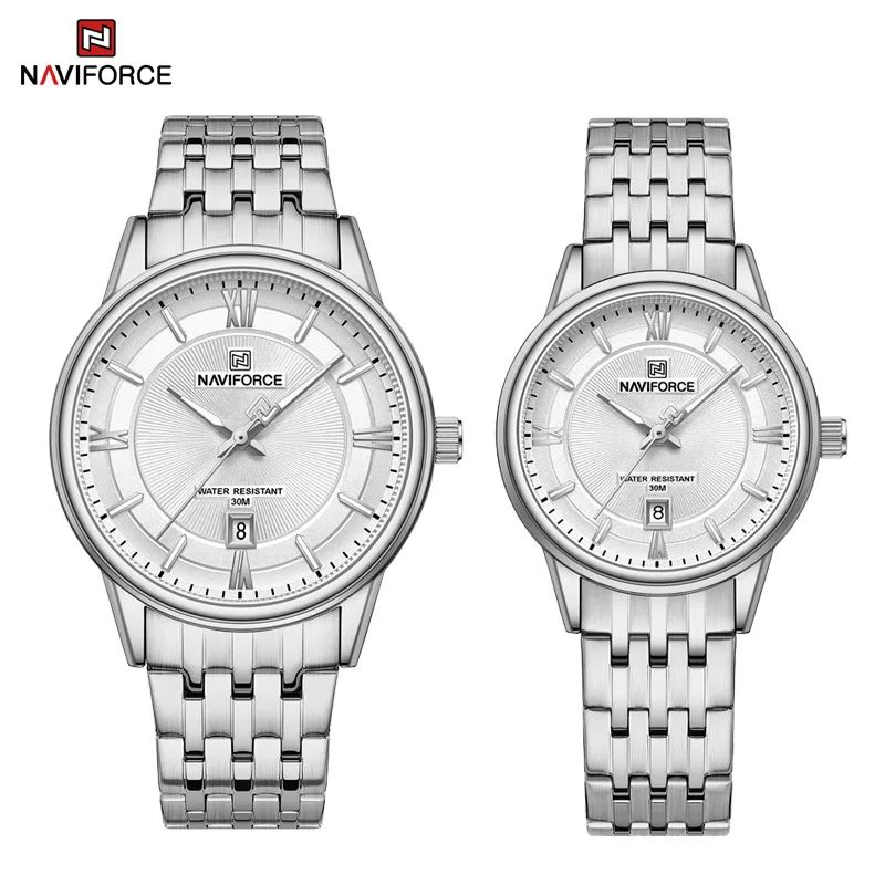 NAVIFORCE Brand Luxury Couple Quartz Wristwatches Him and Her Stainless Steel Strap Business Casual Waterproof Luminous Watches
NAVIFORCE Brand Luxury Couple Quartz Wristwatches Him and Her Stainless Steel Strap Business Casual Waterproof Luminous Watches
