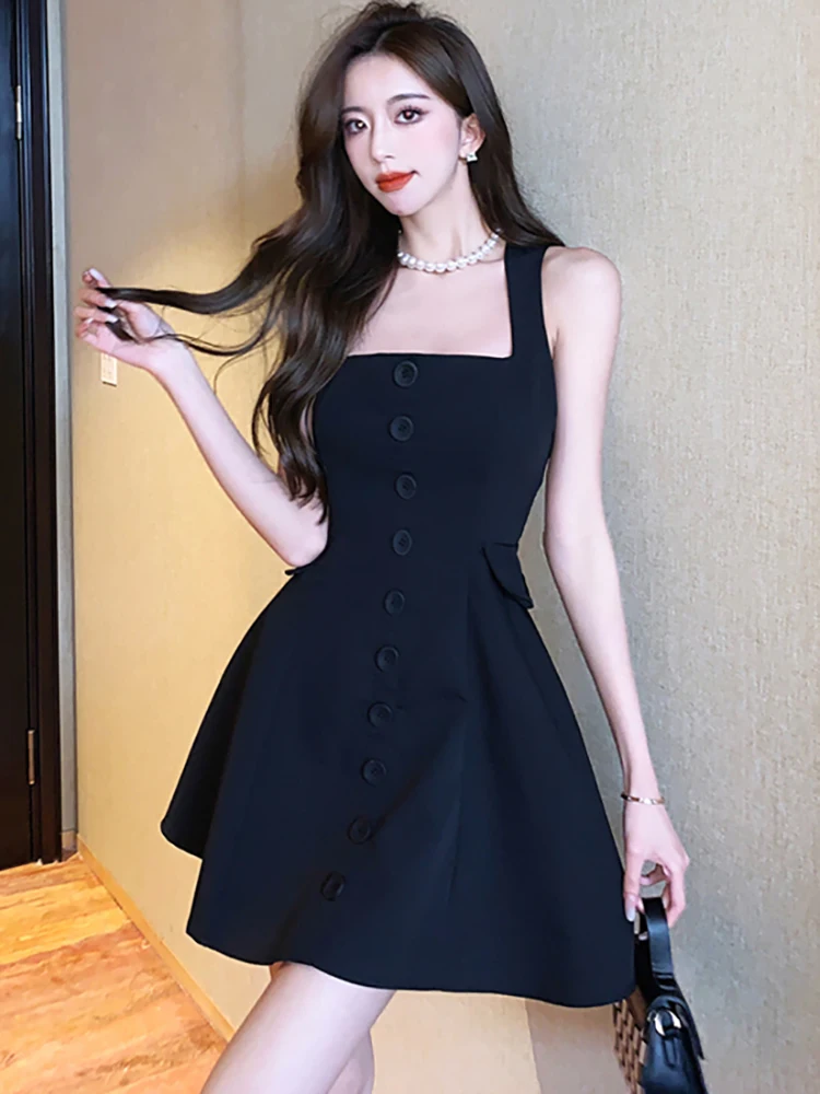 Summer Black Square Collar Sling Sexy Club Mini Dress Women Korean Vintage Hepburn Dress 2023 Elegant Bodycon Party Night Dress
Summer Black Square Collar Sling Sexy Club Mini Dress Women Korean Vintage Hepburn Dress 2023 Elegant Bodycon Party Night Dress