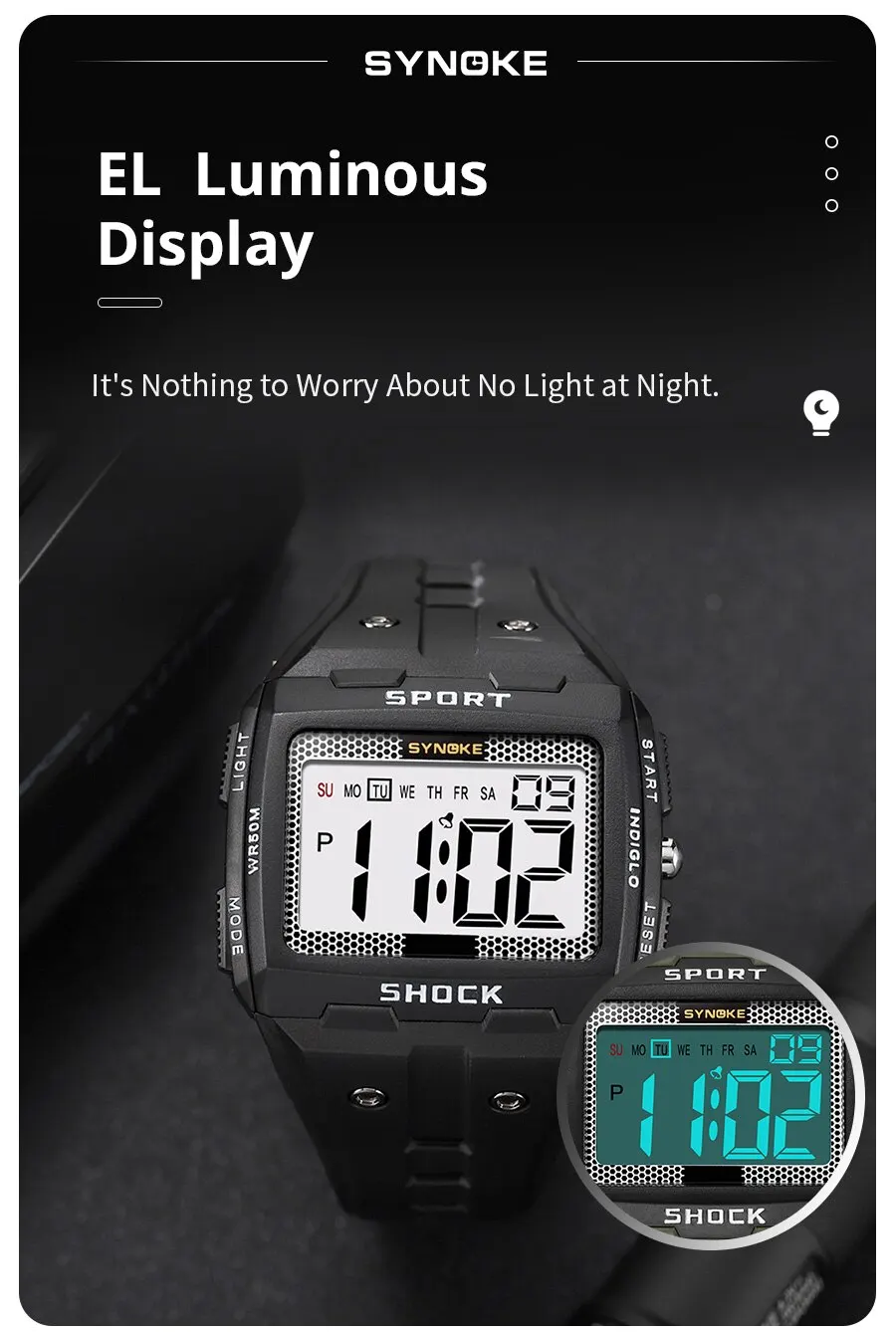 New for Men Sports Electronic Watch Waterproof Night Glow Large Screen Square Student Watch Outdoor Running Camping 7 Mallzona S3440cb0118674a23930eee767c4eb9b7N New for Men Sports Electronic Watch Waterproof Night Glow Large Screen Square Student Watch Outdoor Running Camping Mallzona