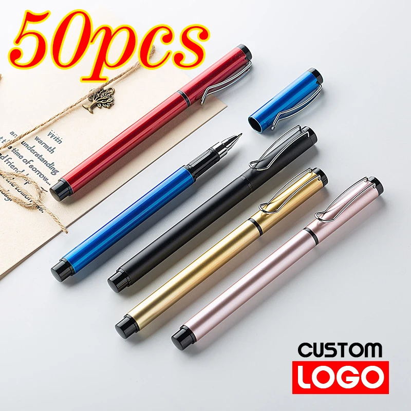 50pcs Custom Logo Metal Gel Pen Business Signature Pen Hotel Advertising Gift Pen Lettering Name Office Stationery Wholesale
50pcs Custom Logo Metal Gel Pen Business Signature Pen Hotel Advertising Gift Pen Lettering Name Office Stationery Wholesale