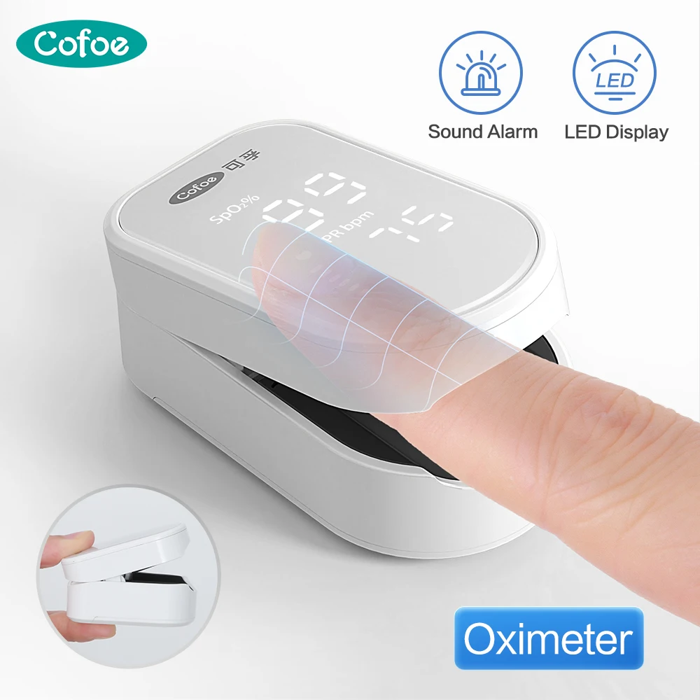 

Пальчиковый Пульсоксиметр Cofoe, медицинский портативный измеритель пульса и уровня кислорода в крови, с OLED-экраном
