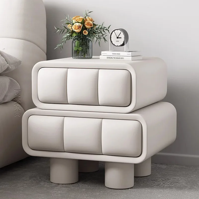 

Aesthetic White Nightstand Modern Maximalist Luxury Bedside Nightstands Organizer Wooden Tables De Nuit Living Room Furniture
