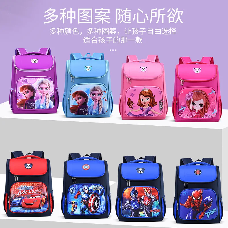 

Disney Frozen School Bags For Girls Boys Elsa Anna Spider Man Primary Student Shoulder Orthopedic Backpack Kids Gifts Mochilas
