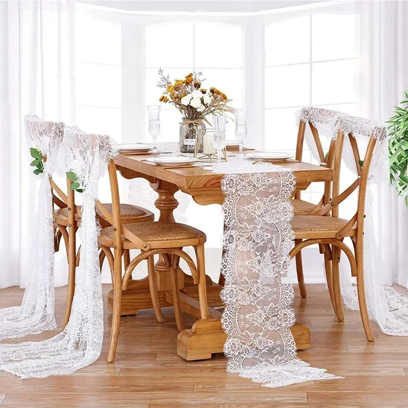 10FT Wedding White Lace Flower Table Runner Romantic Laciness Dining Table Decoration Modern Bridal Shower Party Table Cover
10FT Wedding White Lace Flower Table Runner Romantic Laciness Dining Table Decoration Modern Bridal Shower Party Table Cover