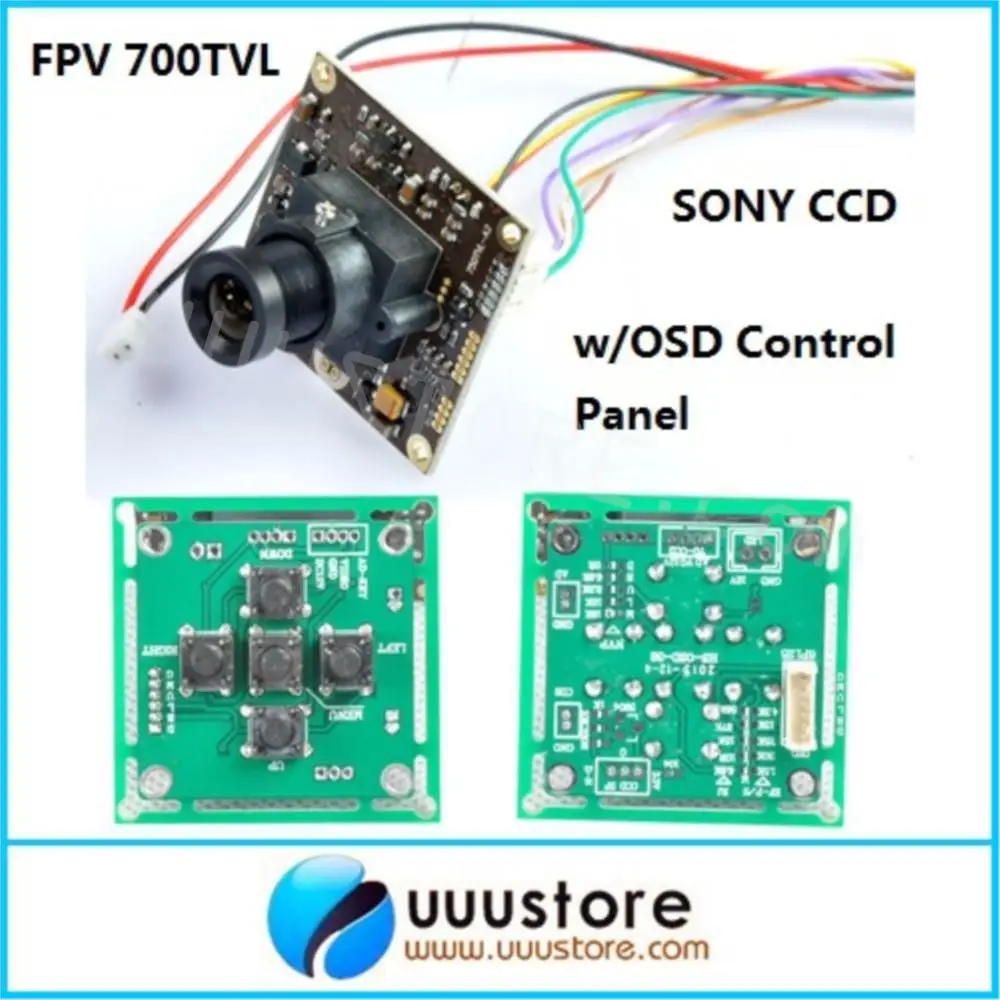 

FPV 700TVL Sony Super HAD II CCD WDR Board Mini RC Camera+OSD Control Panel+3.6mm lens For RC