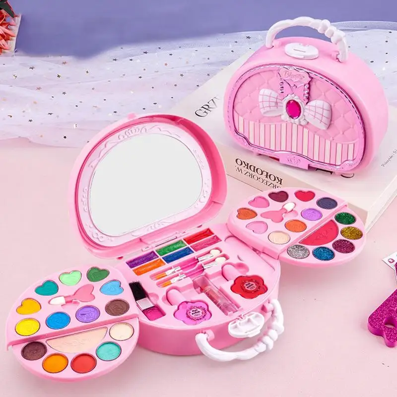 

Детский набор для макияжа для девочек, ролевая игра, набор игрушек для макияжа, моющийся безопасный полный и портативный комплект для макияжа для маленьких искусств