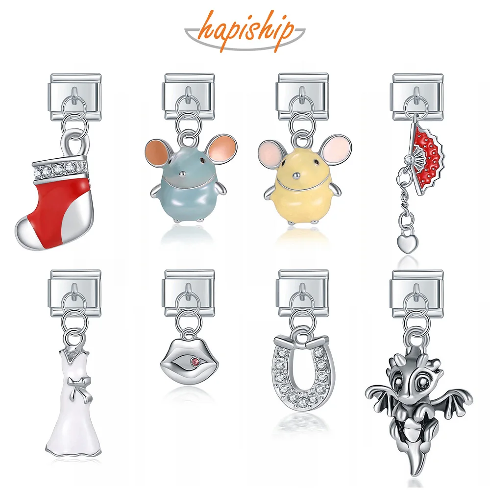 Hapiship Original Daisy Mouse Horseshoe Christmas Sock CZ Italian Charm Fit 9mm Bracelet Stainless Steel Jewelry Making DJ169
Hapiship Original Daisy Mouse Horseshoe Christmas Sock CZ Italian Charm Fit 9mm Bracelet Stainless Steel Jewelry Making DJ169