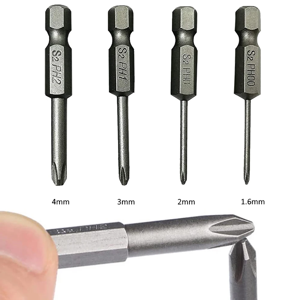 4Pcs Screwdriver Bit 50mm 6.35mm Hex Shank Cross Head PH00 PH0 PH1 PH2 For Electric Driver Hand Drill Power Tool Accessories
4Pcs Screwdriver Bit 50mm 6.35mm Hex Shank Cross Head PH00 PH0 PH1 PH2 For Electric Driver Hand Drill Power Tool Accessories