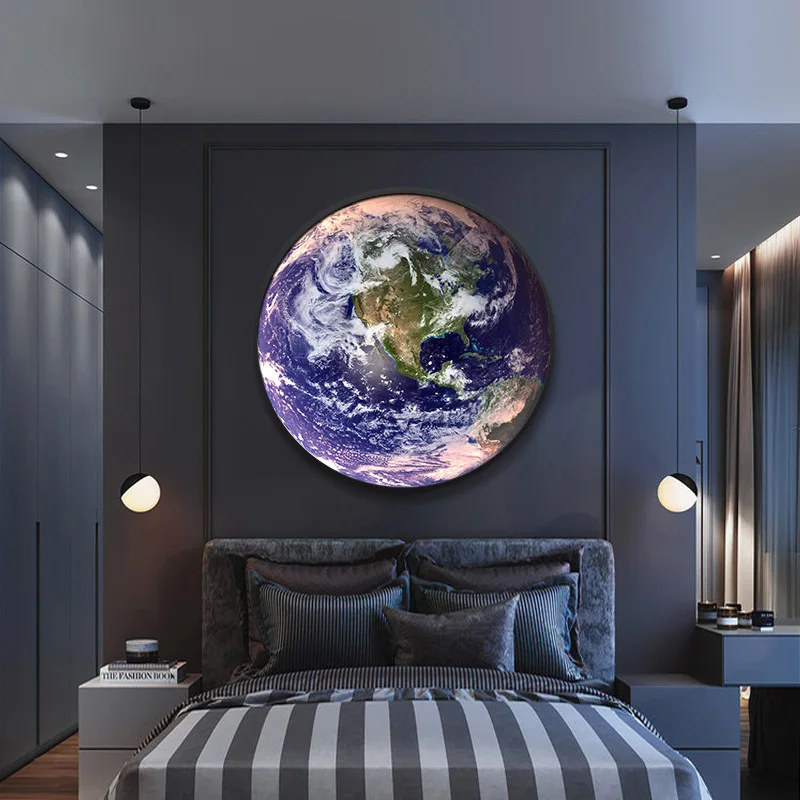 

Designer Earth Mural LED Wall Lamp Living Room Bedroom Study Corridor Lighting Modern Courtyard Planet Decor Wall Sconce Light