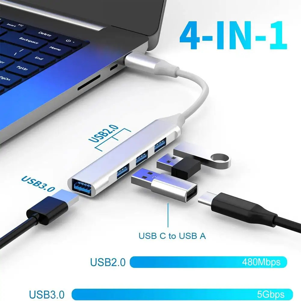 

USB HUB 3.0 With 4 Ports 5V/1.5A Charging High-Speed 5Gbps USB3.0 Sync Data USB Splitter For Computer Flash Drive