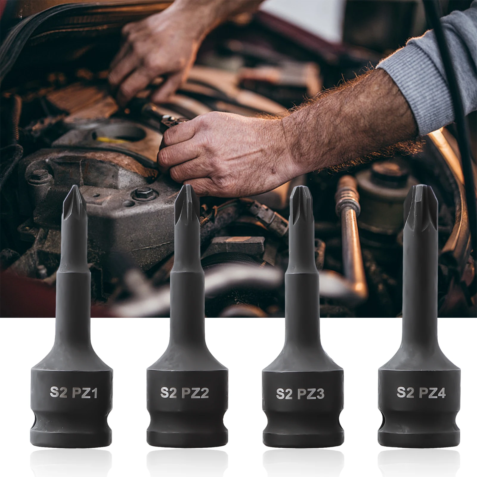 4pcs Socket Adapter PZ1 PZ2 PZ3 PZ4 For 3/8 Inch Square Head Wrench Hexagon Socket Power Tools Replacement Accessories
4pcs Socket Adapter PZ1 PZ2 PZ3 PZ4 For 3/8 Inch Square Head Wrench Hexagon Socket Power Tools Replacement Accessories