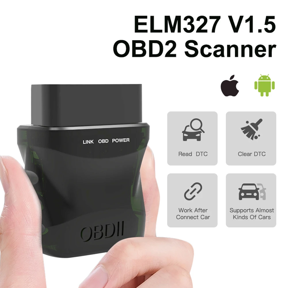 ELM327 V1.5 OBD2 Scanner Bluetooth 4.0 OBD2 Car Diagnostic Tool OBDII Engine Light Fault Code Reader Wireless for IOS Android PC
ELM327 V1.5 OBD2 Scanner Bluetooth 4.0 OBD2 Car Diagnostic Tool OBDII Engine Light Fault Code Reader Wireless for IOS Android PC