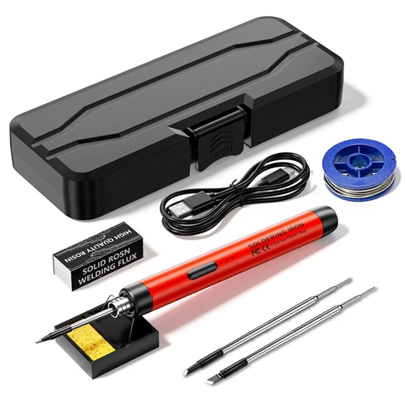 Portable Soldering Iron USB Rechargeable,3 Speed Adjustable Temperature USB Electric Iron Mini Soldering Iron Kit
Portable Soldering Iron USB Rechargeable,3 Speed Adjustable Temperature USB Electric Iron Mini Soldering Iron Kit