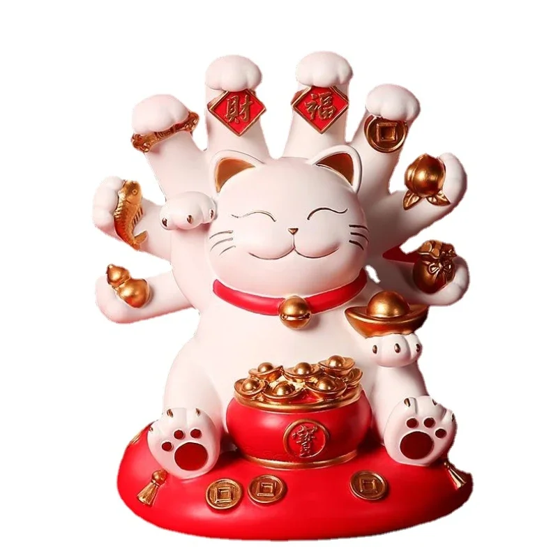 

Originality Lucky Wealth Waving Cat A Thousand Hands Money Cat Home Decor Welcome Waving Cat Sculpture Statue Decor Car Ornament