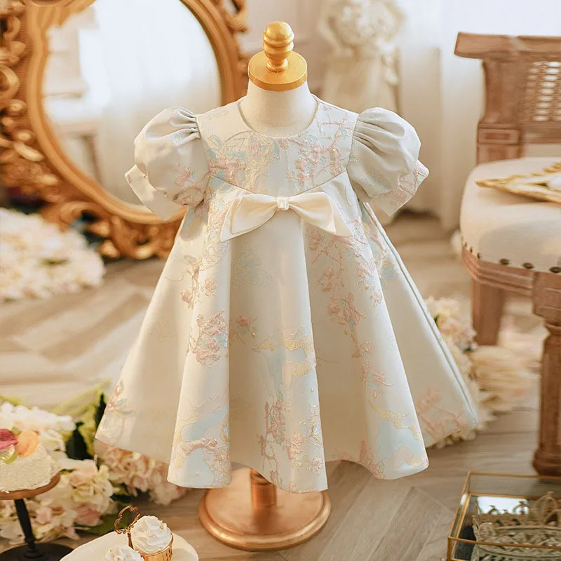 Cute Girl Princess Dress Wedding Birthday Party Costume Children Prom Gown Chic Puffy Sleeve Kid Clothing With Bow Tulle Dresses
Cute Girl Princess Dress Wedding Birthday Party Costume Children Prom Gown Chic Puffy Sleeve Kid Clothing With Bow Tulle Dresses