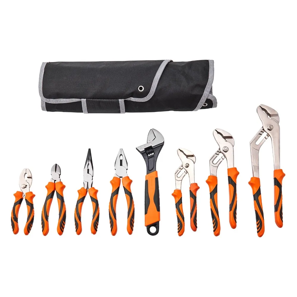 

Pliers Set 8-Piece High Carbon Steel, 12"/10"/8" Groove Joint Pliers, 8" Linesman's Pliers, 6" Slip Joint Pliers