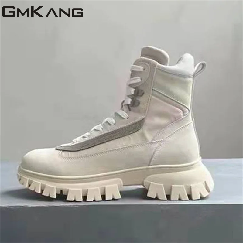 Cow Suede Short Boots Woman Lace Up Round Toe Thick Sole Knight Boots Chain Decoration Casual Shoes Flat Motorcycle Boots Women
Cow Suede Short Boots Woman Lace Up Round Toe Thick Sole Knight Boots Chain Decoration Casual Shoes Flat Motorcycle Boots Women