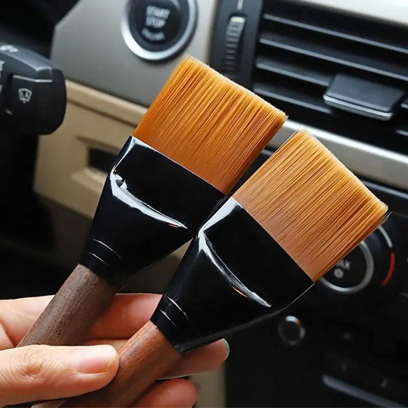 

Car Cleaning Brushes Wood Handle Wash Tools Car Interior Detailing Air Outlet Interior Dust Removal Car Dust Brush For Dashboard