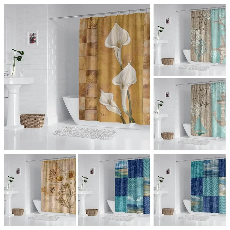 

Household waterproof fabric household shower curtain accessories shower curtain 240 * 200 home Hawaiian style shower curtain