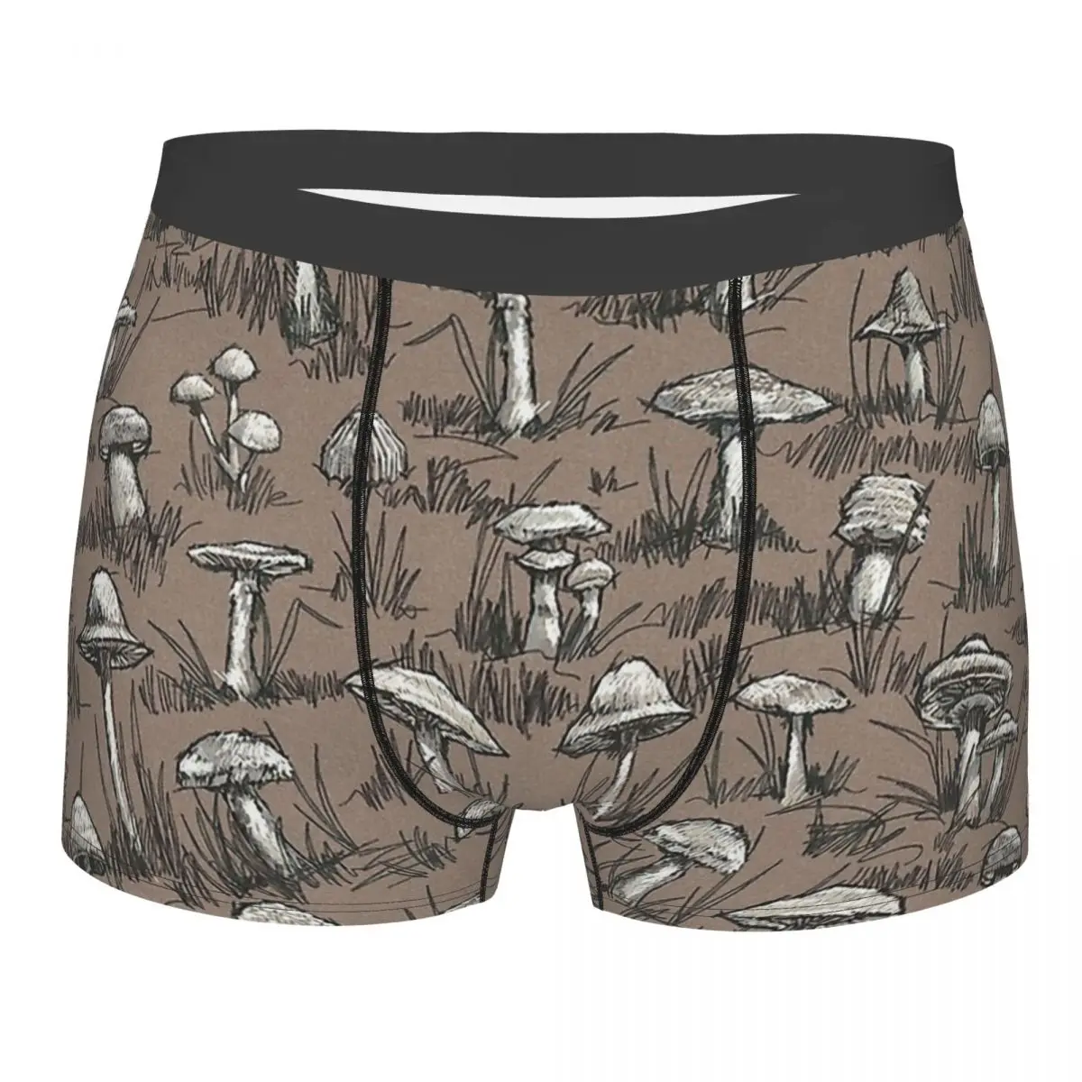 

Wild Sketchbook Pattern Mushroom Mushrooms Forest Underpants Homme Panties Male Underwear Print Shorts Boxer Briefs